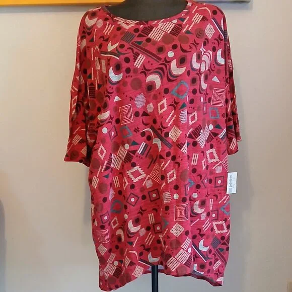 NWT LuLaRoe Irma Oversized Women's Long Tunic 2XL Pink - Picture 1 of 3